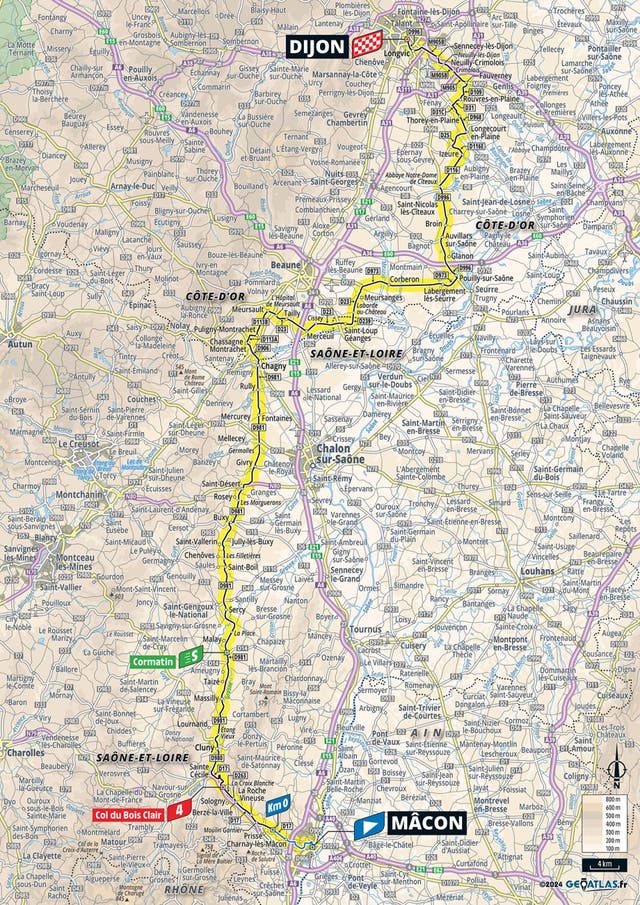 <p>Stage 6 of the Tour de France will be held between Macon and Dijon </p>